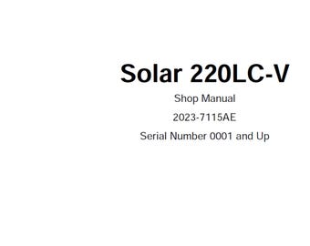 Doosan Solar S220LC-V Excavator Service Manual S/N 0001 and Up 2023-7115AE PDF