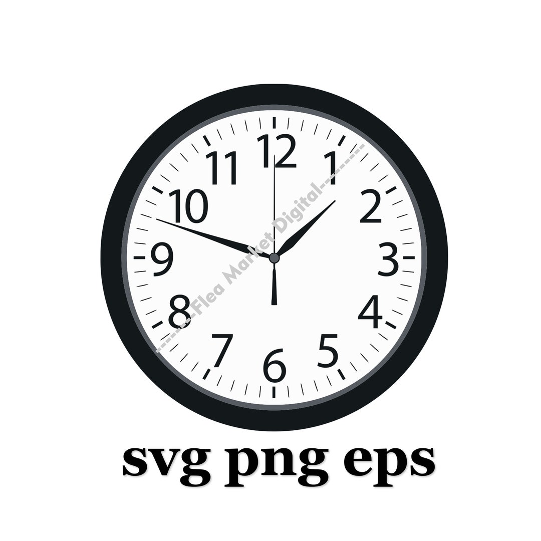 Clock Face Svg, Clock Face Template Cut File, Clock Face Png