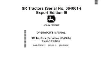 John Deere 9R Tractor Maintenance and Operators Manual OMRE595615 PDF 14