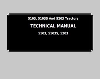 John Deere 5103 5103S och 5203 traktorer Teknisk manual TM2041 PDF