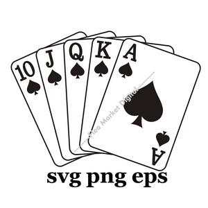 Straight Poker Poker Playing Cards SVG PNG EPS Clipart Logo # 12