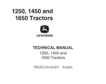 John Deere 1250 1450 1650 Tractors Technical Manual TM1253 PDF