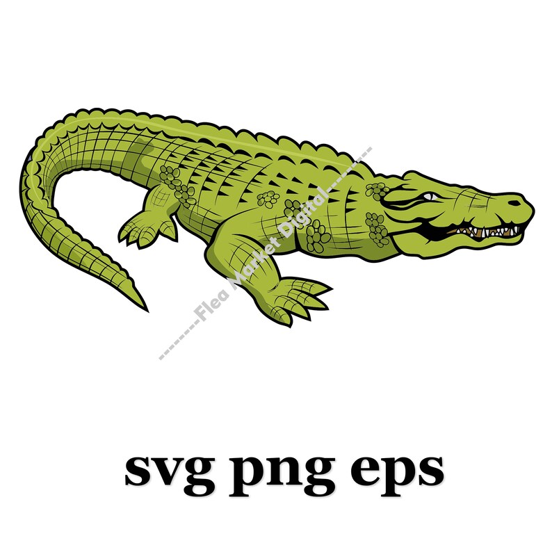 Crocodile Alligator SVG PNG EPS Clipart 4 - Etsy
