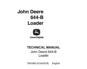 John Deere 644-B lastare Teknisk manual TM1095 PDF