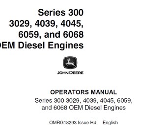 Instrukcja obsługi i konserwacji silników wysokoprężnych OEM John Deere PowerTech serii 300 3029, 4039, 4045, 6059 i 6068 OMRG18293 PDF