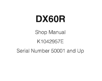 Doosan DX60R Bagger S / N 50001 und Up Service Werkstattanleitung K1042957E PDF