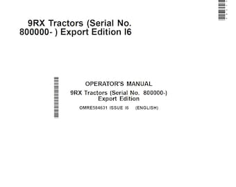 John Deere 9RX Tractor Maintenance and Operators Manual OMRE584631 PDF 8