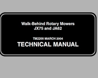 John Deere JX75 JA62 歩行型ロータリー芝刈り機 技術マニュアル TM2208 PDF
