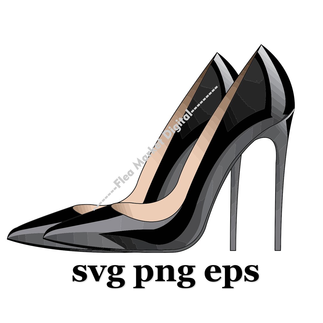 Fashion Shoes Shoe Stiletto High Heels SVG PNG EPS Clipart 4 - Etsy