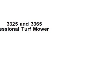 John Deere 3325 3365 Professional Turf Mower Technical Manual TM1427 PDF