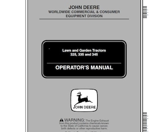 Manual de operação e manutenção de tratores de gramado e jardim John Deere 325, 335 e 345 OMM143471 PDF