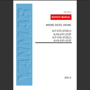 Yanmar 6LP-DTE, 6LP-DTZE(1), 6LP-STE, 6lp-stze(1), 6Lpa-dtp, 6lpa-dtzp, 6lpa-stp and 6lpa-stzp Marine Diesel Engine Service Manual pdf