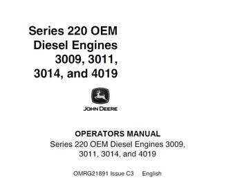 Silniki wysokoprężne John Deere PowerTech serii 220 OEM 3009 3011 3014 4019 Instrukcja obsługi i konserwacji OMRG21891 PDF