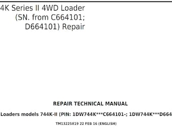Manuale tecnico di riparazione del caricatore John Deere 744K serie II 4WD TM13225X19 PDF