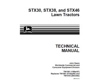 John Deere STX30 STX38 STX46 Lawn Tractors Technical Manual TM1561 PDF