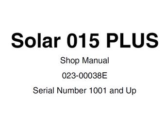 Doosan Solar S015 Plus Excavator Service Manual S/N 1001 and Up 023-00038E PDF