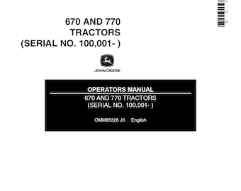 John Deere 670 och 770 traktorunderhåll och bruksanvisning OMM95326 PDF 1