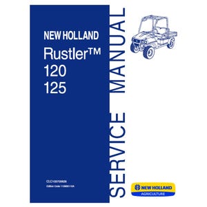 Manual de servicio y taller en PDF para los vehículos utilitarios New Holland Rustler 120 y Rustler 125 (número de pieza CLC103700628)