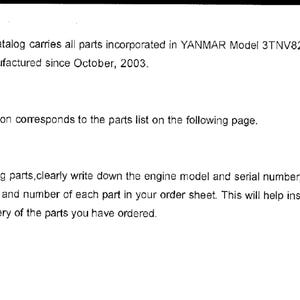 Yanmar 3TNV82A-M5FA Engine Spare Parts Manual PDF Digital Download