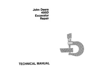 John Deere 495D Excavator Repair Technical Manual TM1457 PDF