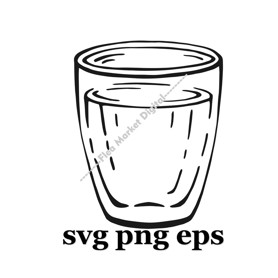 Water Glass Cup SVG PNG EPS Clipart 13 Etsy