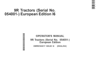 John Deere 9R Tractor Maintenance and Operators Manual OMRE584617 PDF 8