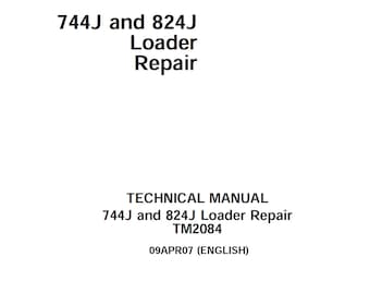 Manual técnico de reparación de cargadoras John Deere 744J y 824J TM2084 PDF