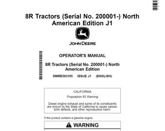 Manual de manutenção e operadores do trator John Deere 8R OMRE593195 PDF 3