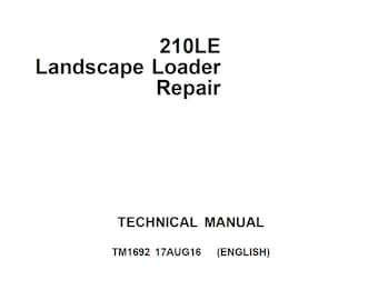 Teknisk manual för reparation av John Deere 210LE landskapslastare TM1692 PDF