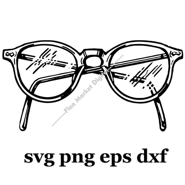 Glasses Eyeglasses SVG PNG EPS and DxF