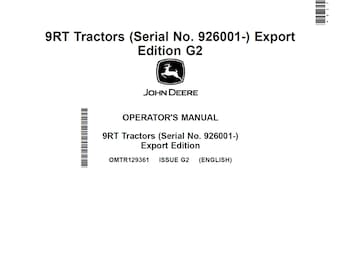 John Deere 9RT Tractor Maintenance and Operators Manual OMTR129361 PDF 18