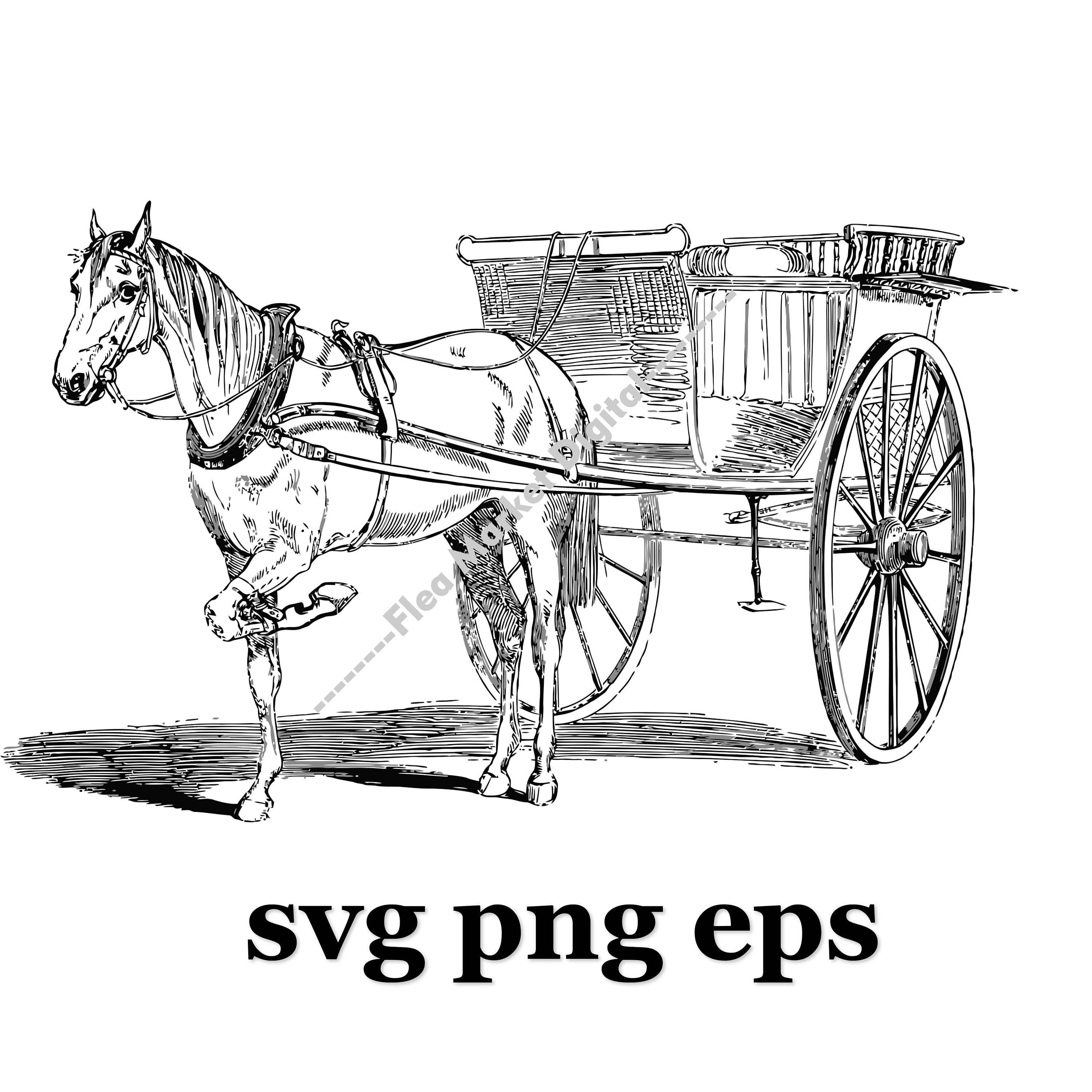 Horse Carriage Horse SVG PNG EPS Etsy