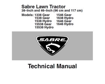 John Deere 1338, 1538, 1546, 1638 and 1646 Sabre Lawn Tractors Technical Manual TMGX10131 PDF