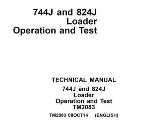 Manual técnico de funcionamiento y prueba de las cargadoras John Deere 744J y 824J TM2083 PDF