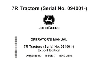 John Deere 7R Tractor Maintenance and Operators Manual OMRE589313 PDF 4