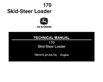 Manual técnico de reparación de la minicargadora John Deere 170 TM1075 PDF