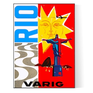 Vintages Varig Brasilien Brasilien Reise Poster Download