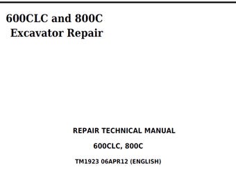 Teknisk manual för reparation av John Deere 600CLC och 800C grävmaskiner, PDF, TM1923