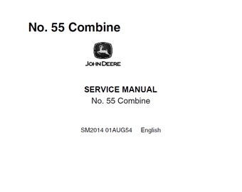 John Deere N 55 Mähdrescher Serviceanleitung SM2014 PDF