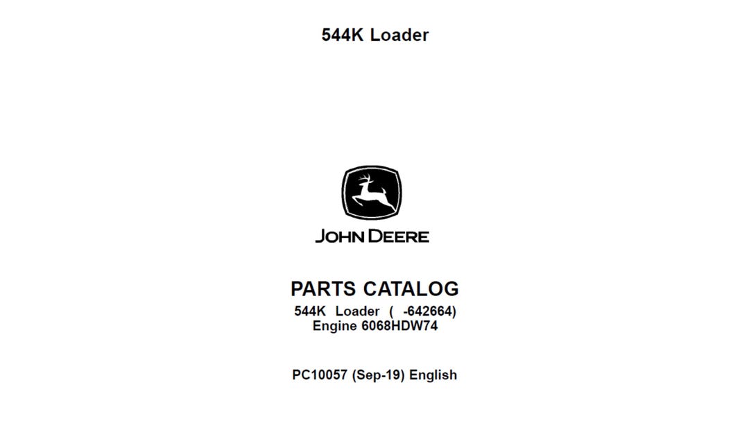 John Deere 544K Engine 6068HDW74 Loader Spare Parts Catalog Parts ...