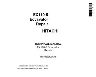 John Deere Hitachi Ex110-5 technische handleiding graafmachine TM1733 (pdf)