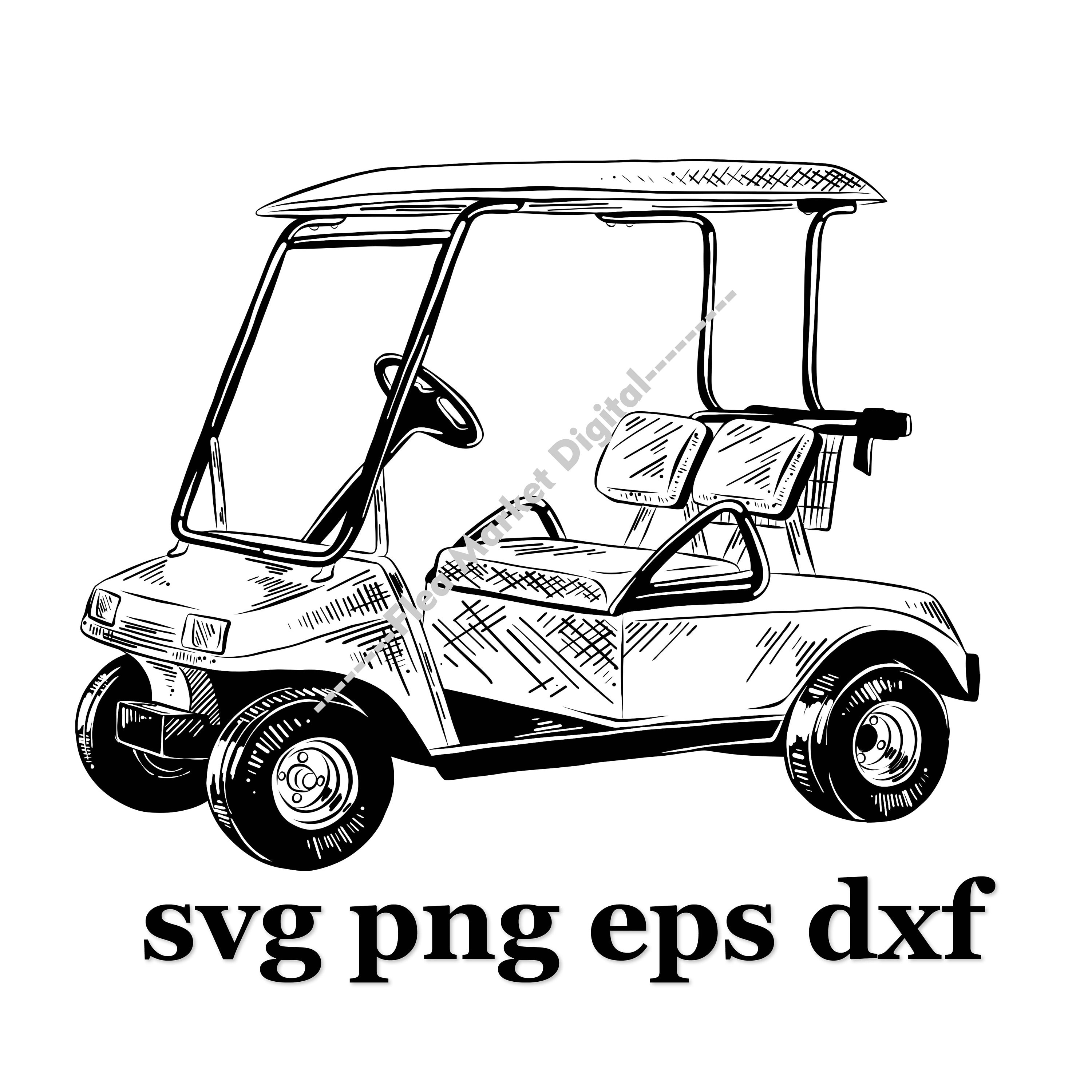 Golf Cart SVG PNG EPS Dxf - Etsy
