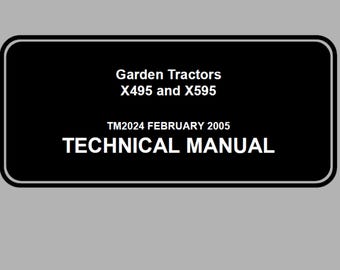 John Deere X495 X595 ガーデントラクター 技術マニュアル TM2024 PDF