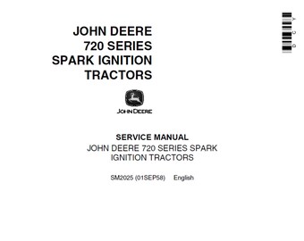 John Deere 720-serien Spark Ignition traktor servicemanual SM2025 PDF