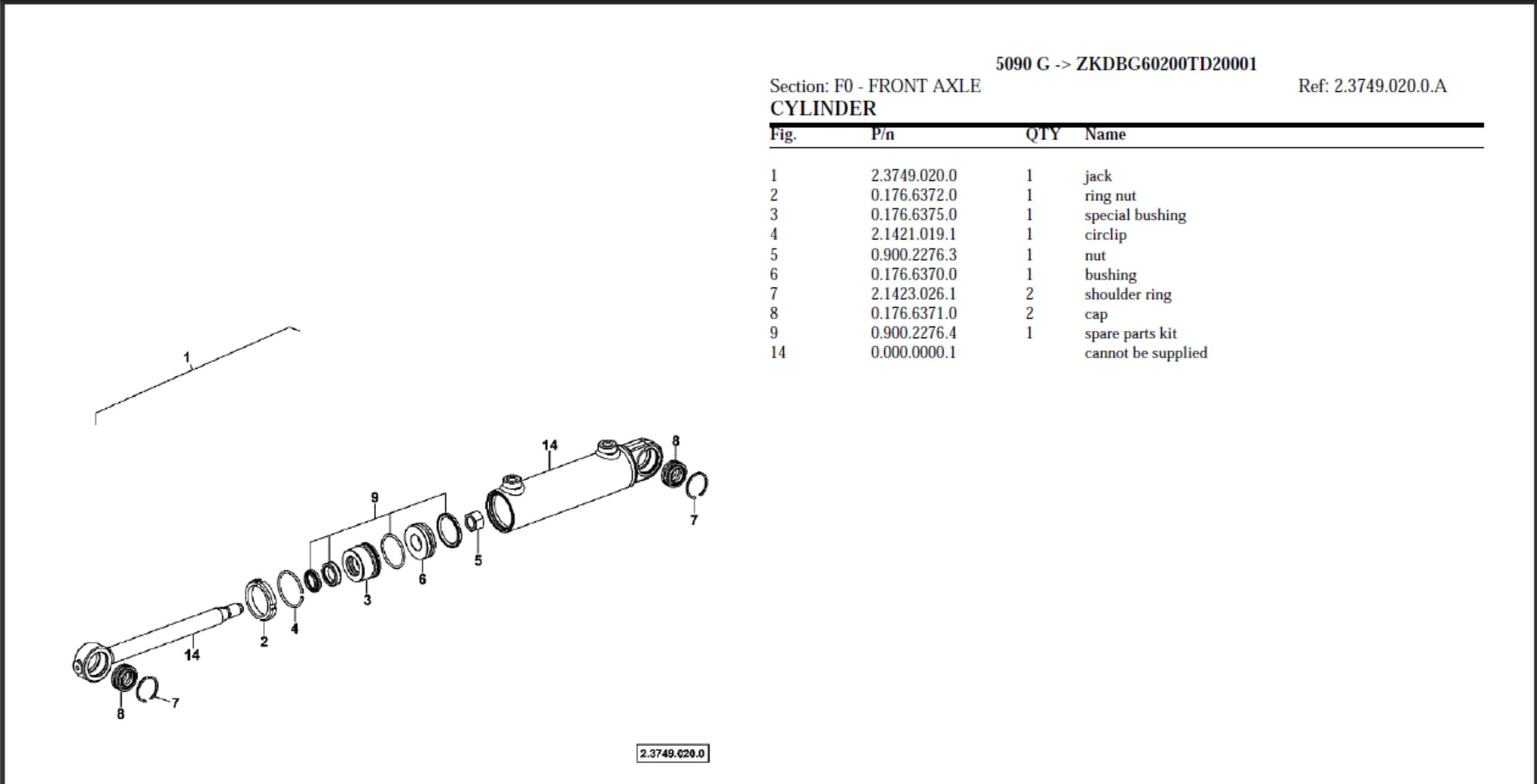 Deutz Fahr 5090 G Serial Number: ZKDBG60200TD20001 Spare Parts Manual ...