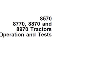 John Deere 8570 8770 8870 8970 4WD Articulated Tractors Diagnosis & Tests Technical Manual TM1550 PDF 1