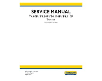 Manuale di officina in formato PDF per trattori New Holland T4.80F, T4.90F, T4.100F e T4.110F, numero di pubblicazione 51523354.
