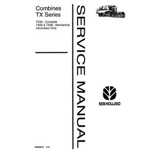 New Holland TX36 Complete and TX66 & TX68 Mechanical Information Only Combine Publication Number 40483610 Workshop Service Manual PDF