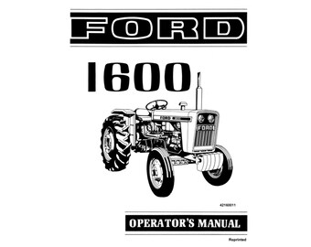 Ford 1600 Traktor Wartungs- und Bedienungsanleitung 42160011 PDF
