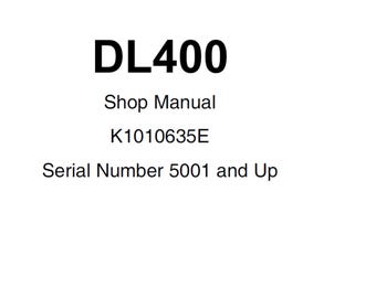 Doosan DL400 Wheel Loader Shop Service Manual S/N 5001 and Up K1010635E PDF